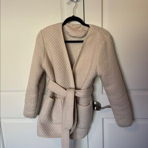 MOTHER Cream Textured Cardigan